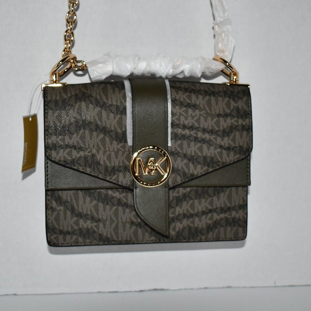 Michael Kors Sig Greenwich SMALL Convertible Crossbody in Olive #32F2GGRC5I NW